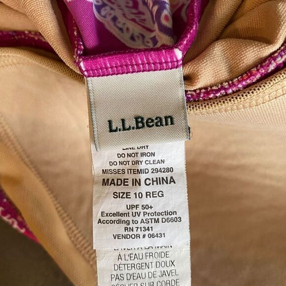 L.L. Bean Pink Paisley Tankini Top size 10 - Picture 5 of 7